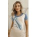 034433  Blusa Manga Curta Ramany Estampa Abstrata